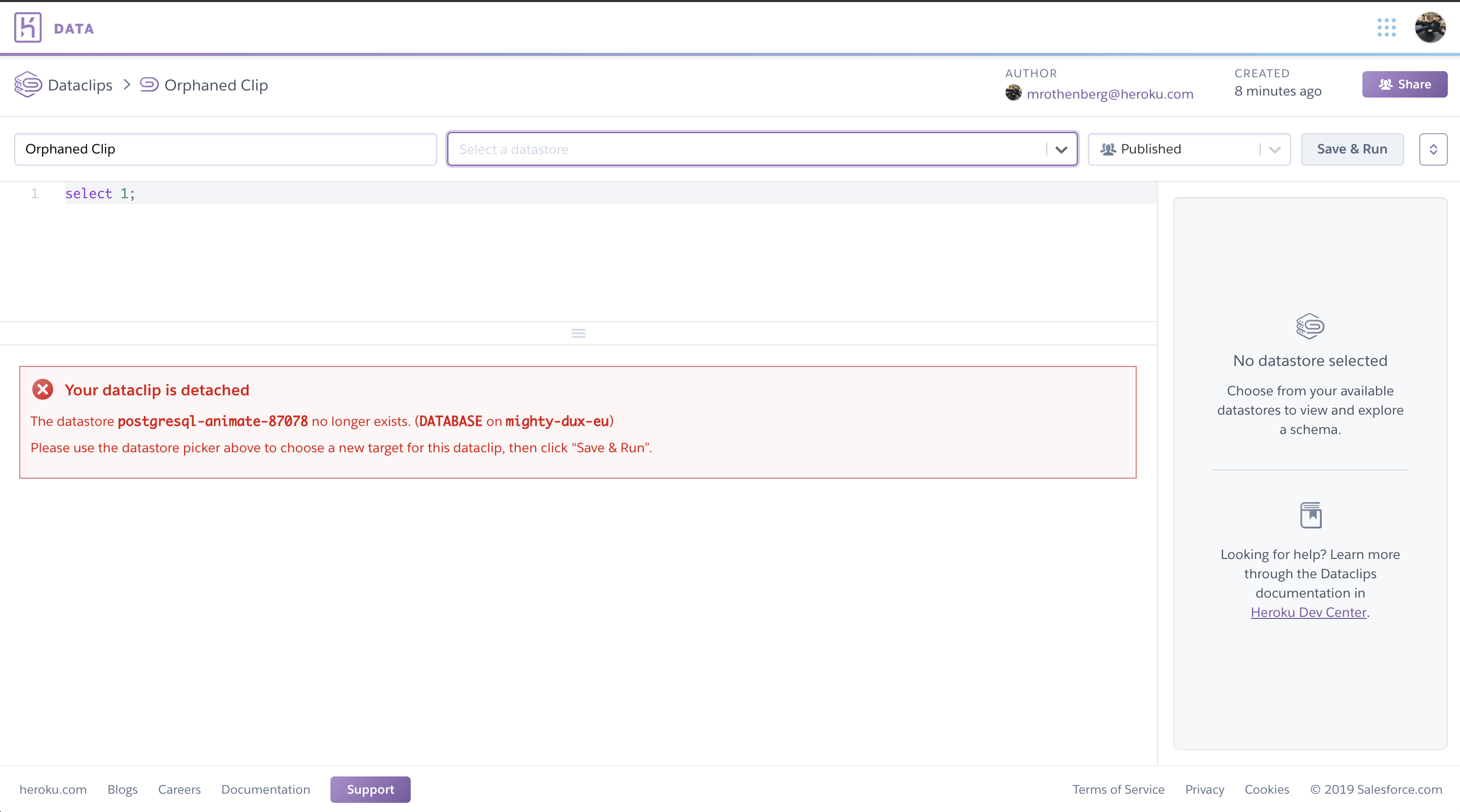 Re-targeting a Detached Dataclip