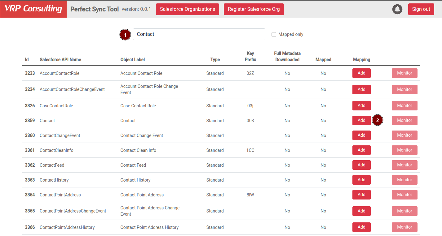 Configure object sync