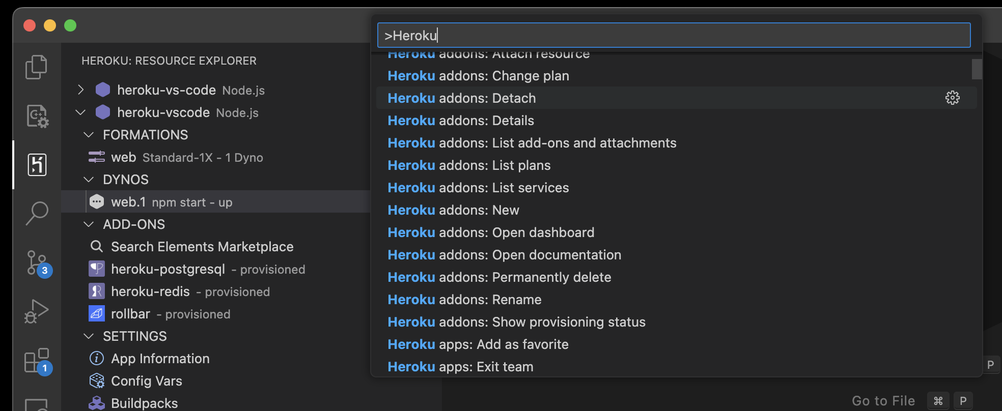 Heroku in Command Palette