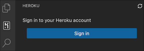 Sign in to Heroku in VS Code